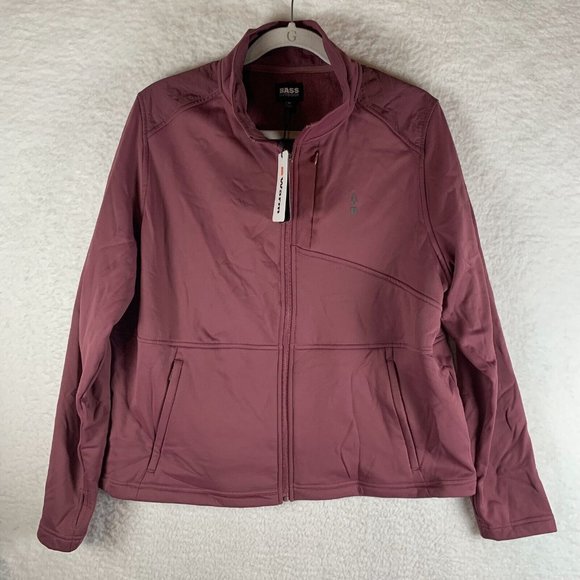 Bass Outdoor Jacket Womens XL Hawthorn Rose Stretch Pocket‎ Fleece Full-Zip 7688 - Picture 1 of 8